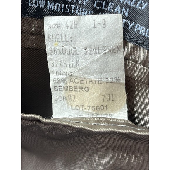 Roundtree & Yorke Men 42R Blazer Houndstooth Sports Coat Wool Linen & Silk Blend - Picture 10 of 13